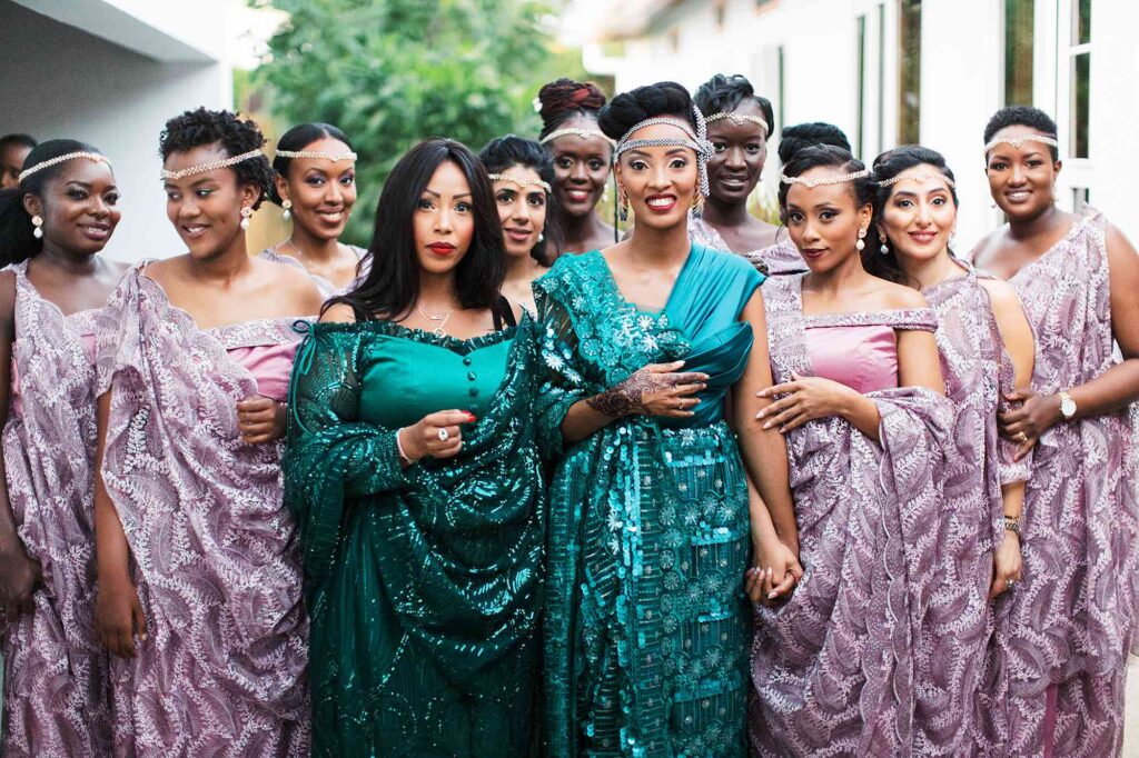 Woman wearing a traditional Umushanana dress in Rwanda